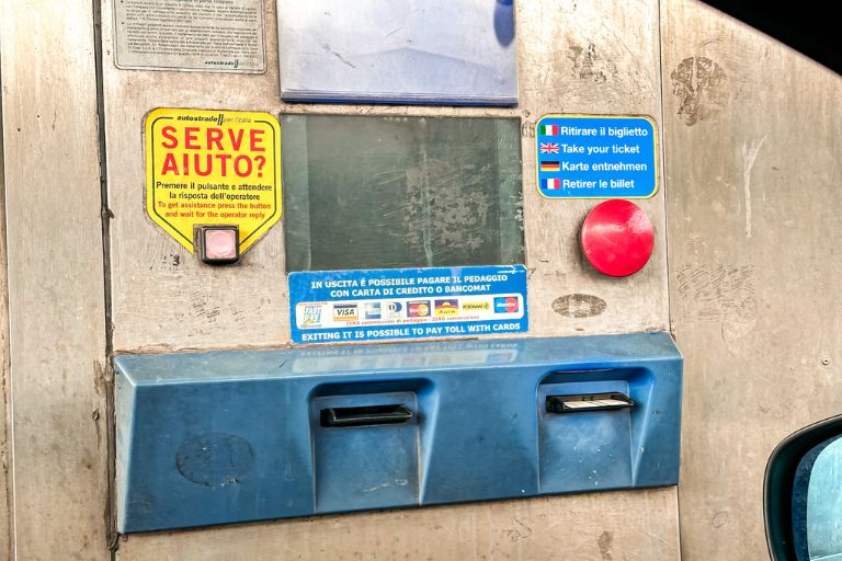 ticket machine at a toll booth