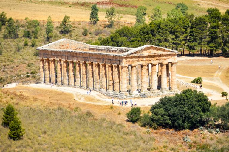 remnants of a greek temple with columns