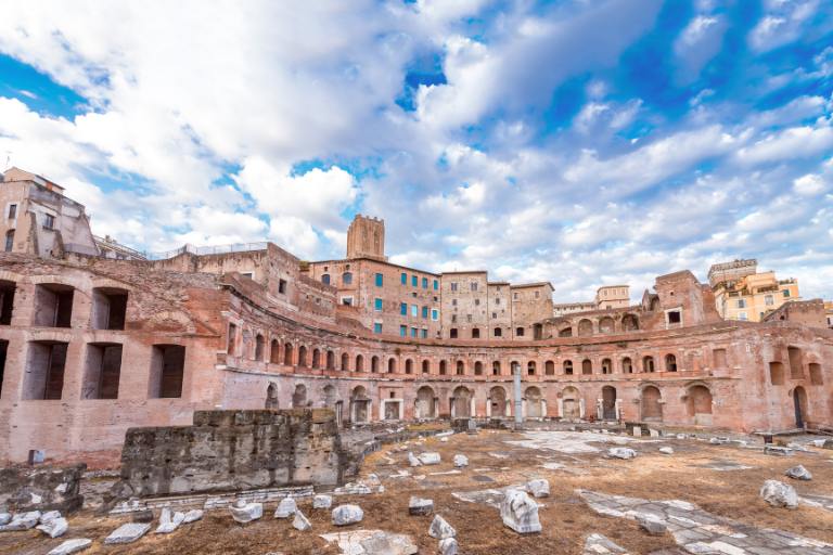 a stone building with many arches