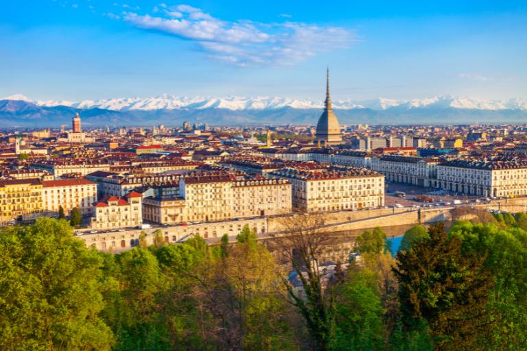 aerial view of turin