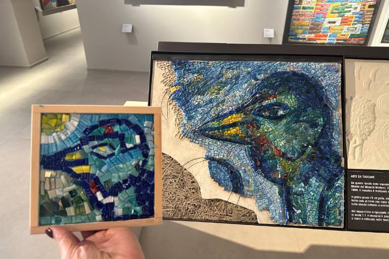 my attempt at mosaic of chagall's painting