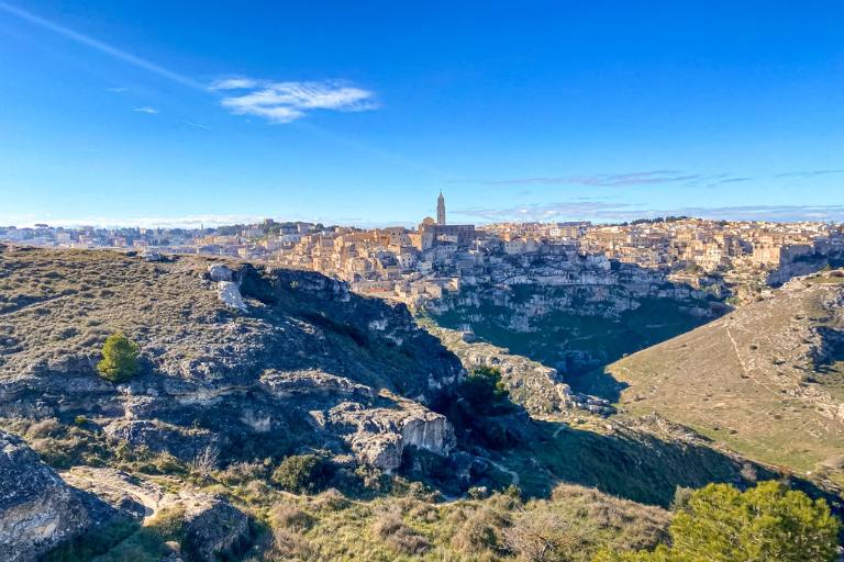 view of Matera across the gorge